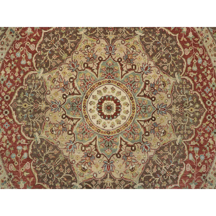 6'0" x 6'0" New Hand Knotted Red Cotton Round Oriental Rug - MOA10265716