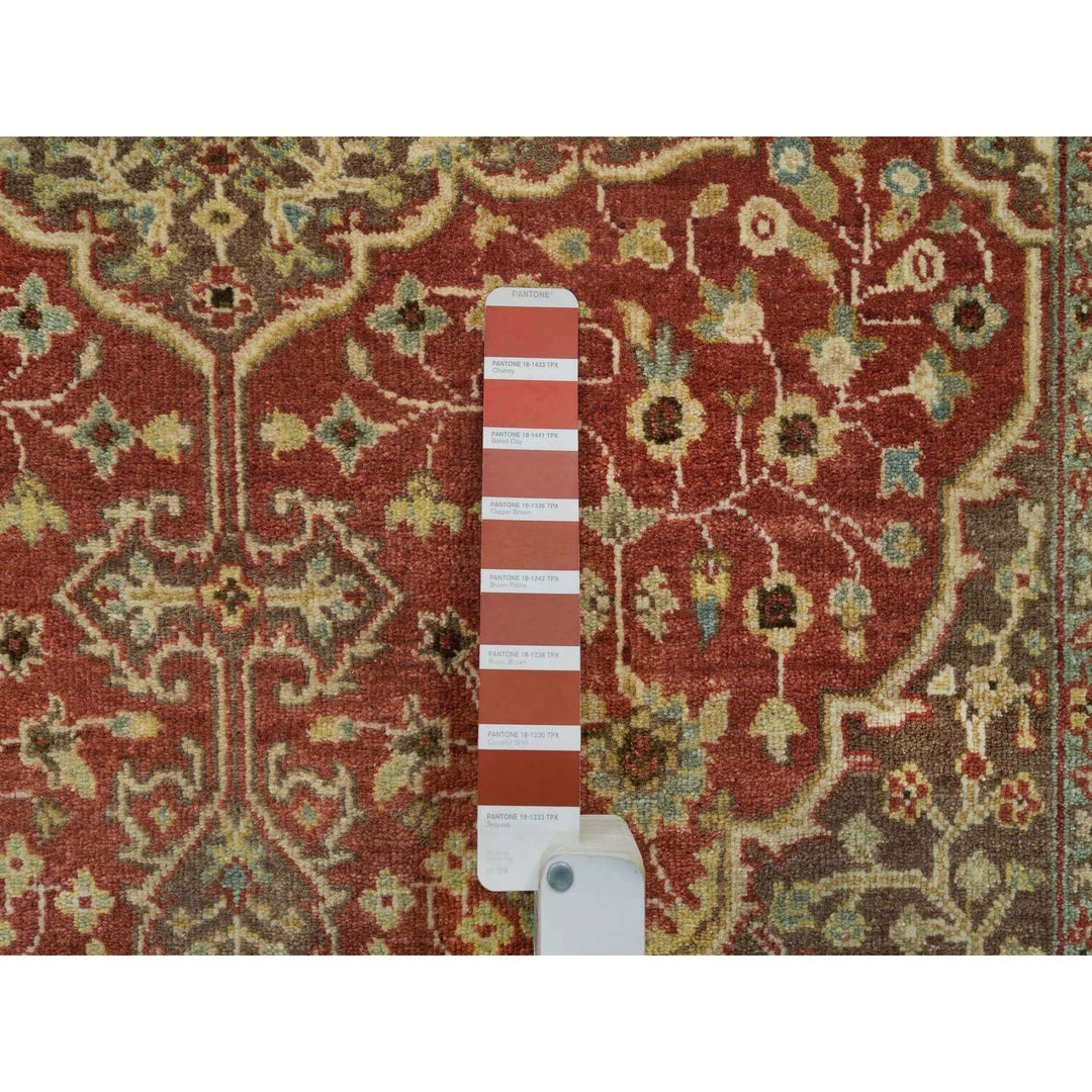 4'2" x 6'1" New Hand Knotted Red Cotton Rectangle Oriental Rug - MOA10265746