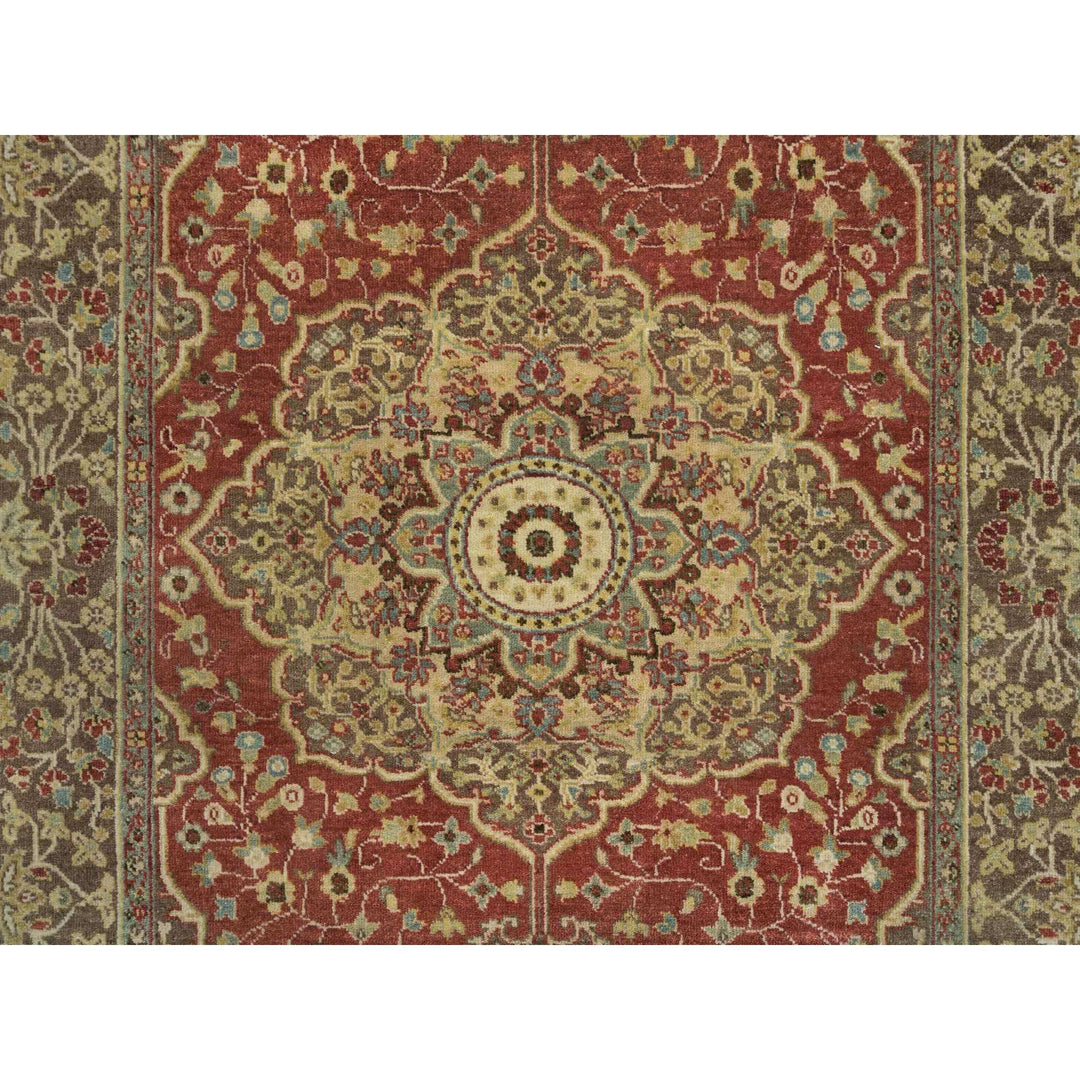 4'2" x 6'1" New Hand Knotted Red Cotton Rectangle Oriental Rug - MOA10265746