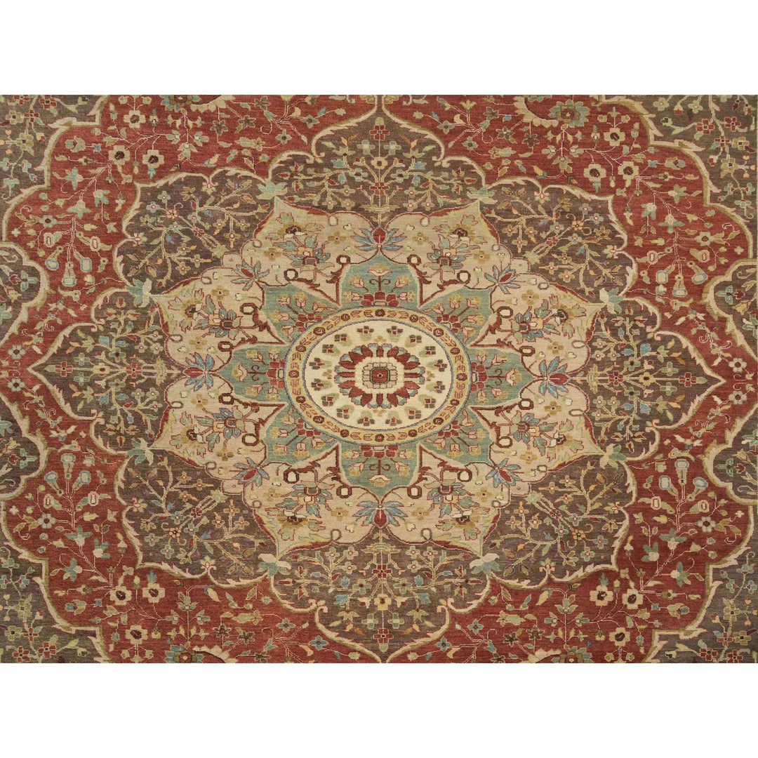 12'0" x 15'2" New Hand Knotted Red Cotton Rectangle Oriental Rug - MOA10265753