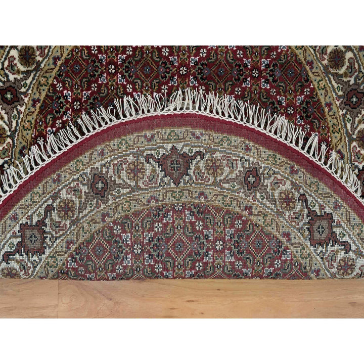 3'4" x 3'4" New Hand Knotted Red Wool Round Oriental Rug - MOA10265785