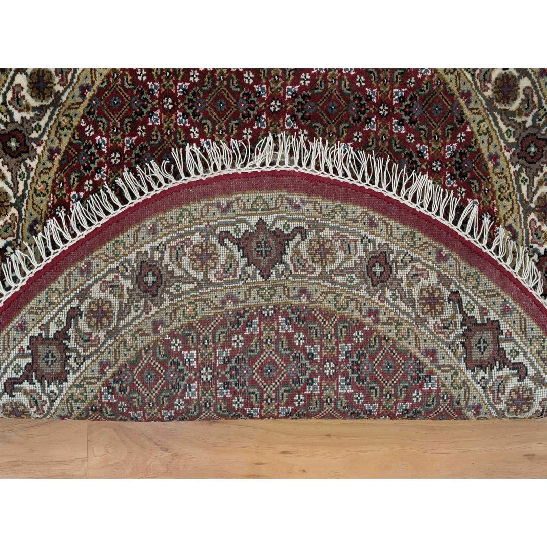 3'3" x 3'3" New Hand Knotted Red Cotton Round Oriental Rug - MOA10265786