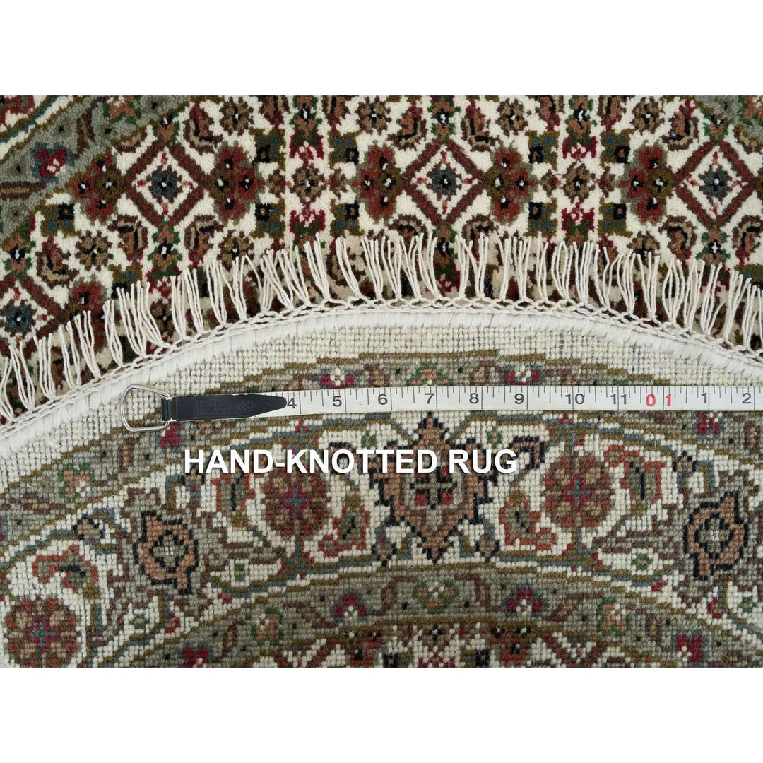 3'4" x 3'4" New Hand Knotted Ivory Cotton Round Oriental Rug - MOA10265787