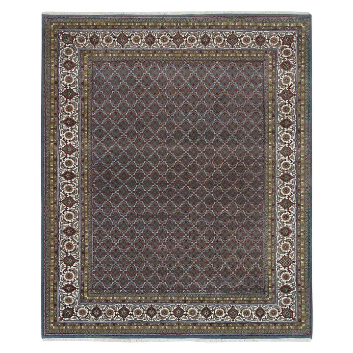 8'1" x 10'0" New Hand Knotted Grey Cotton Rectangle Oriental Rug - MOA10265792