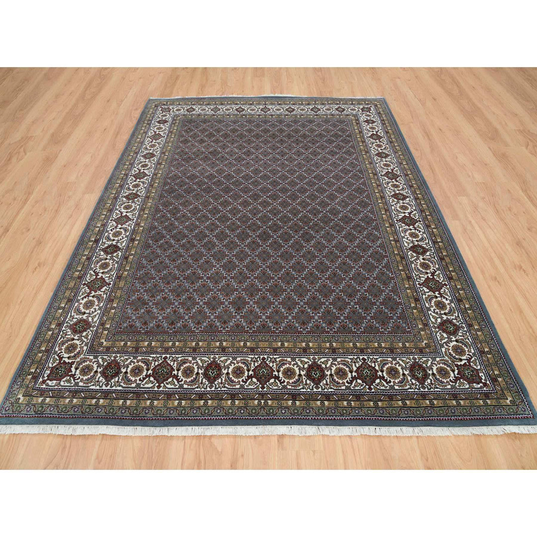 8'1" x 10'0" New Hand Knotted Grey Cotton Rectangle Oriental Rug - MOA10265792