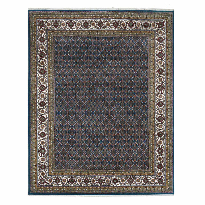 8'0" x 10'4" New Hand Knotted Blue Wool Rectangle Oriental Rug - MOA10265793