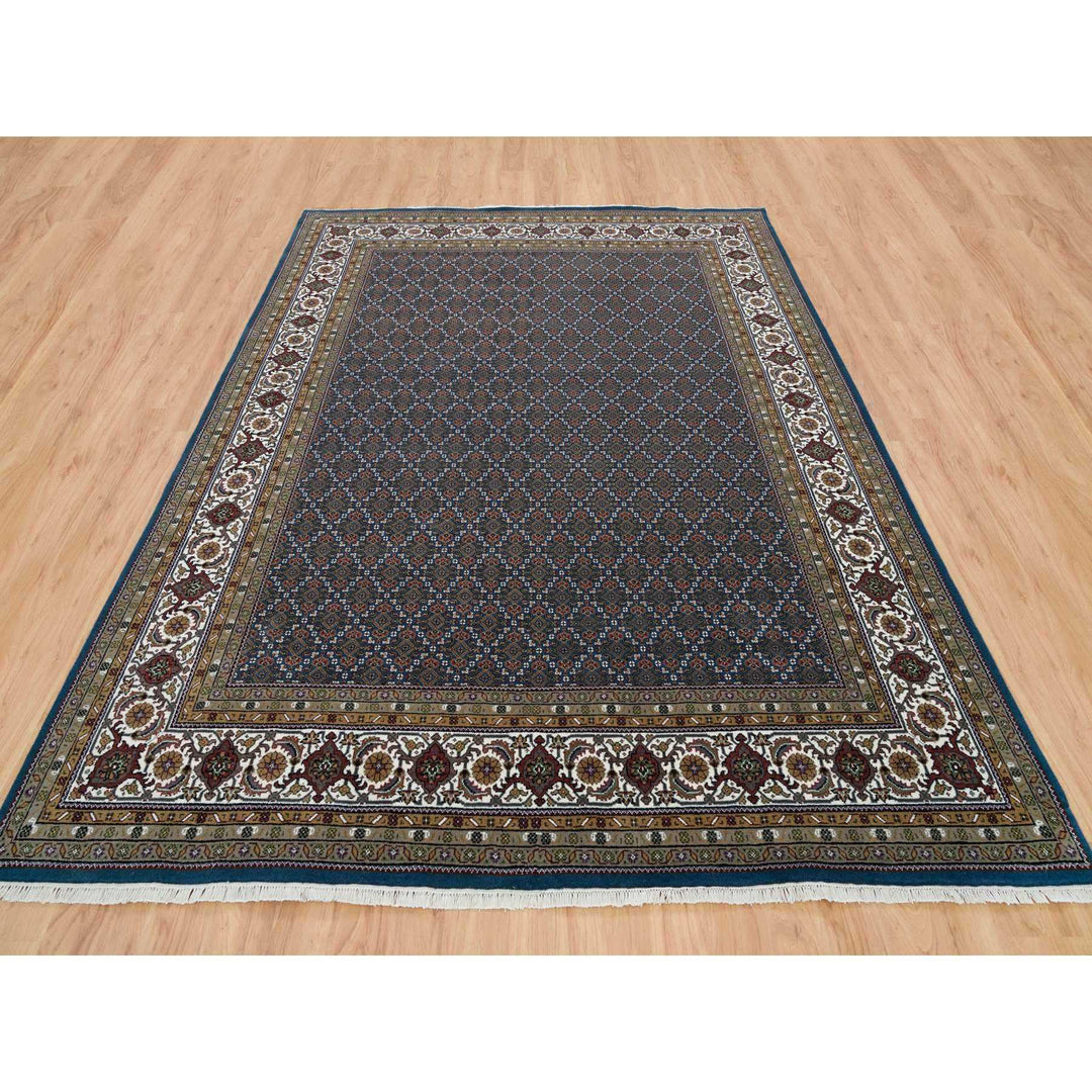 8'0" x 10'4" New Hand Knotted Blue Cotton Rectangle Oriental Rug - MOA10265793