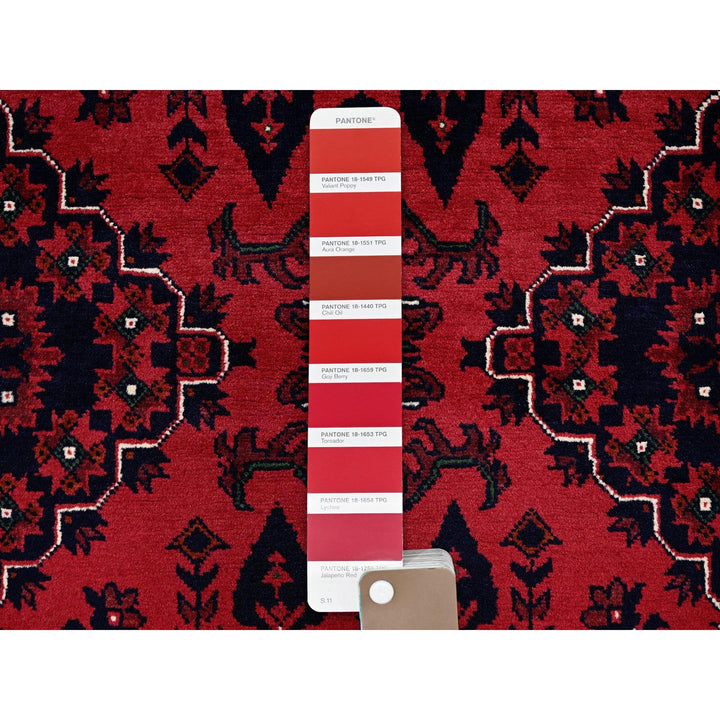5'0" x 7'0" New Hand Knotted Red Wool Rectangle Oriental Rug - MOA102657