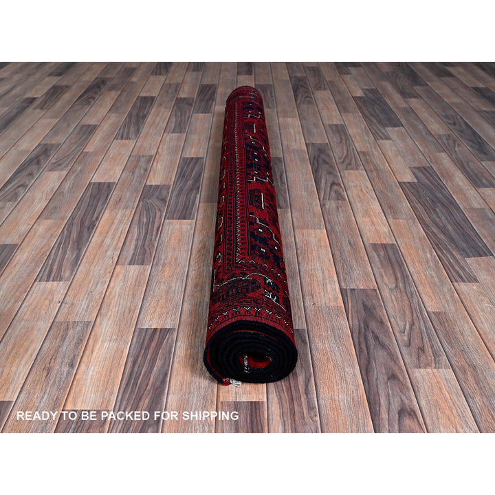 5'0" x 7'0" New Hand Knotted Red Wool Rectangle Oriental Rug - MOA102657