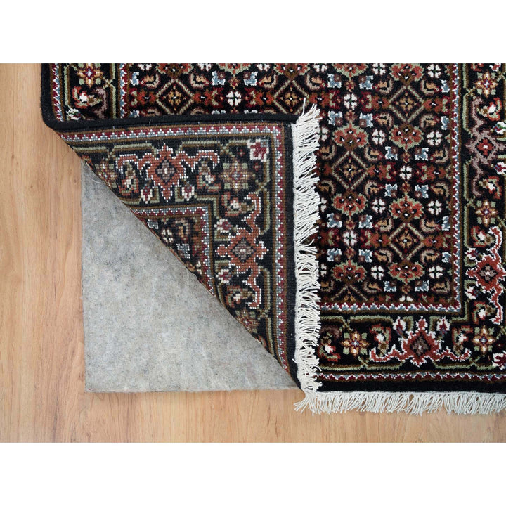 2'1" x 5'3" New Hand Knotted Black Cotton Runner Oriental Rug - MOA10265809