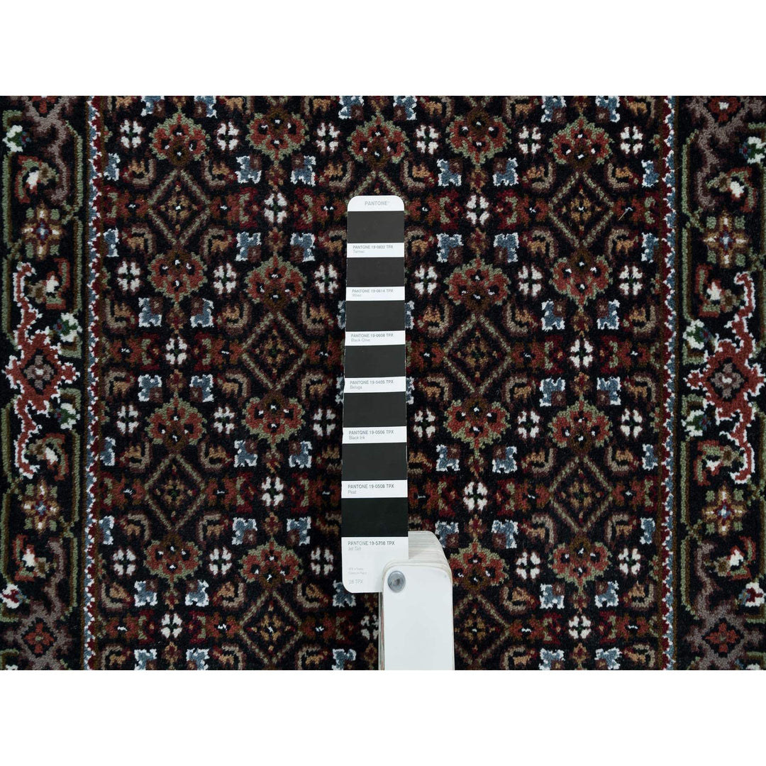 2'1" x 5'3" New Hand Knotted Black Cotton Runner Oriental Rug - MOA10265809