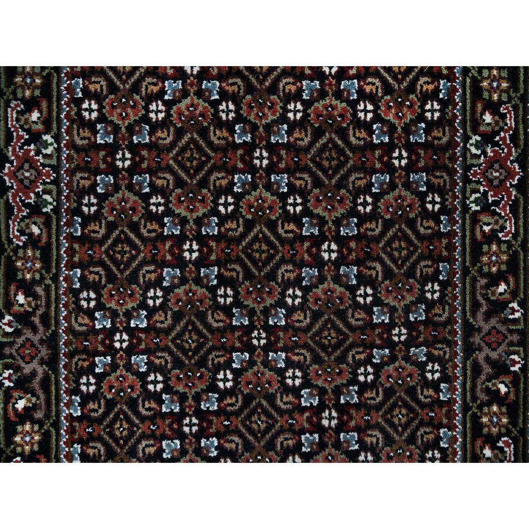 2'1" x 5'3" New Hand Knotted Black Cotton Runner Oriental Rug - MOA10265809