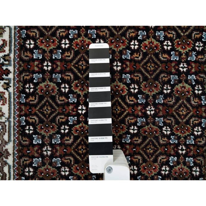 4'11" x 5'4" New Hand Knotted Black Cotton Runner Oriental Rug - MOA10265812