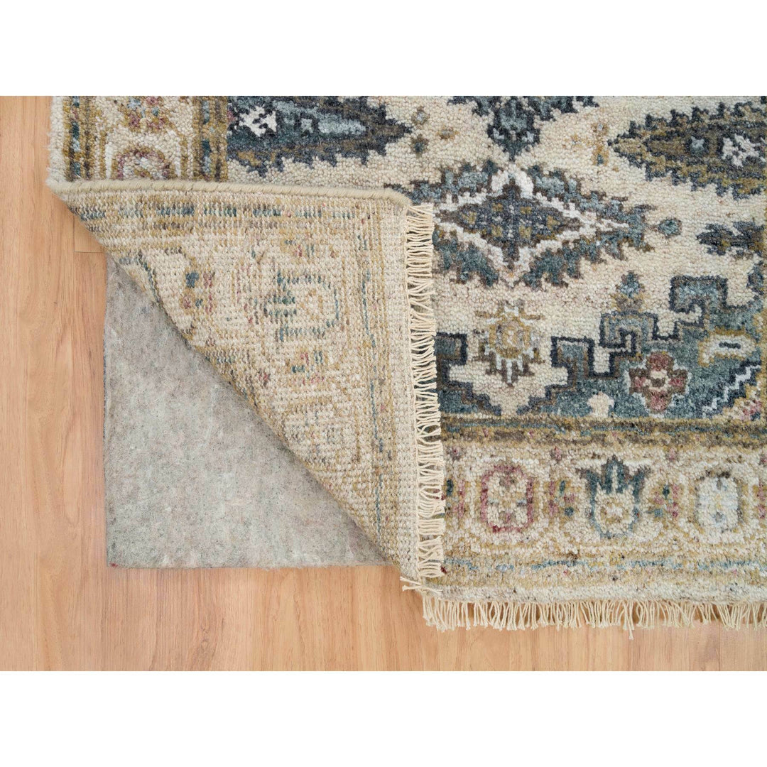 2'7" x 21'7" New Hand Knotted Ivory Wool Runner Oriental Rug - MOA10265823