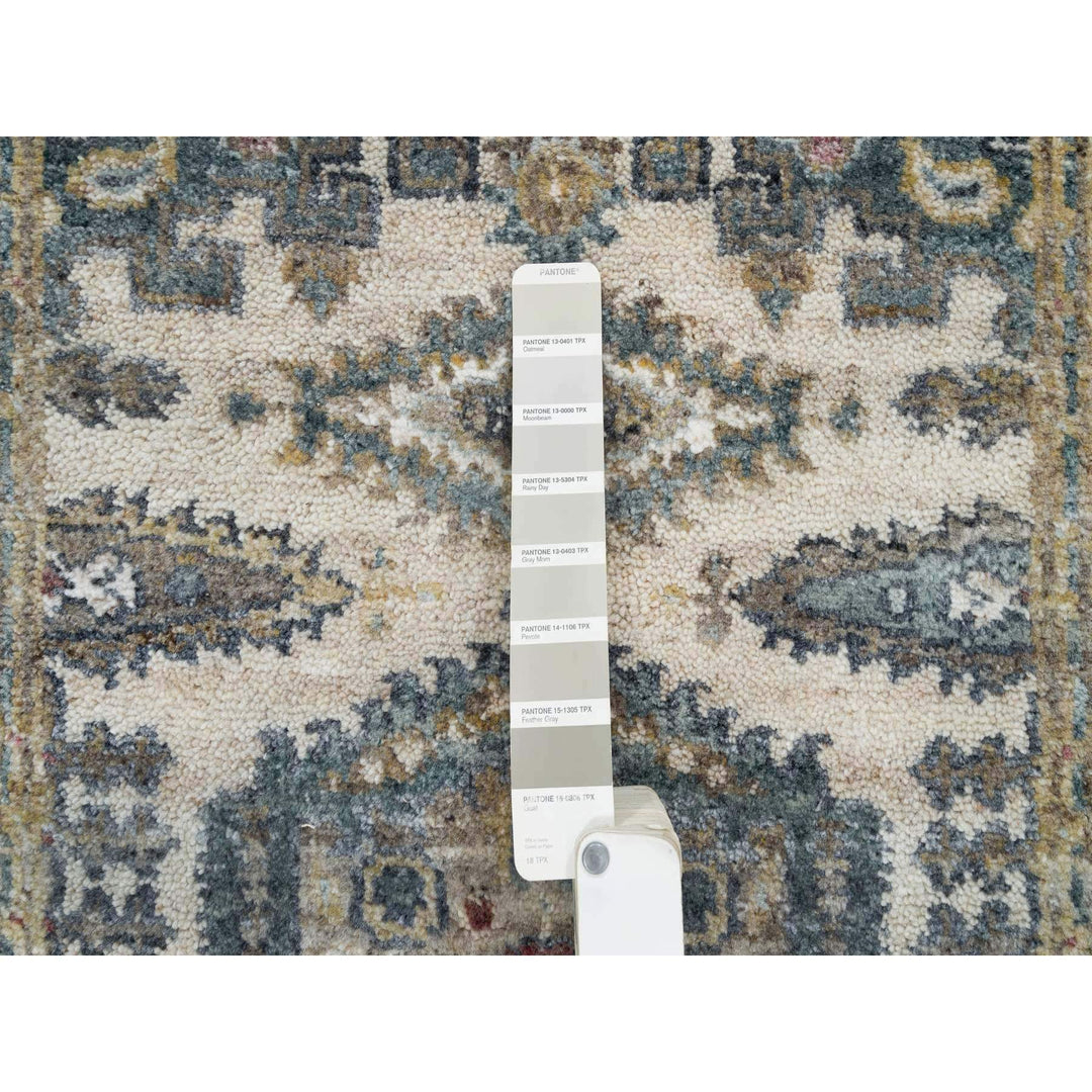 2'7" x 21'7" New Hand Knotted Ivory Wool Runner Oriental Rug - MOA10265823