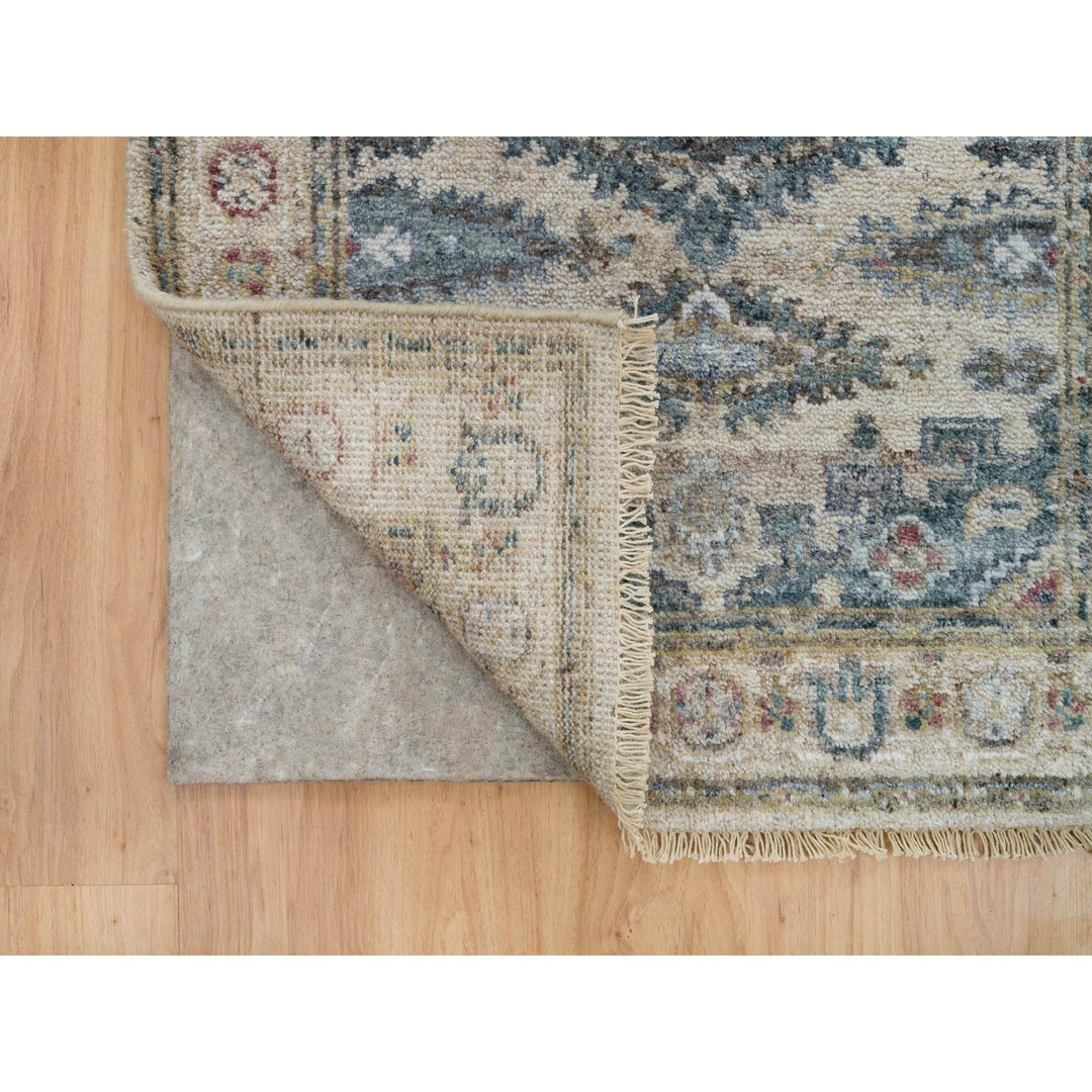 2'7" x 24'1" New Hand Knotted Ivory Wool Runner Oriental Rug - MOA10265824