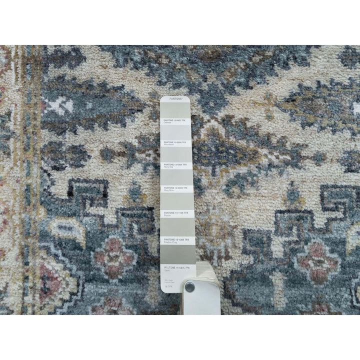 2'7" x 24'1" New Hand Knotted Ivory Wool Runner Oriental Rug - MOA10265824