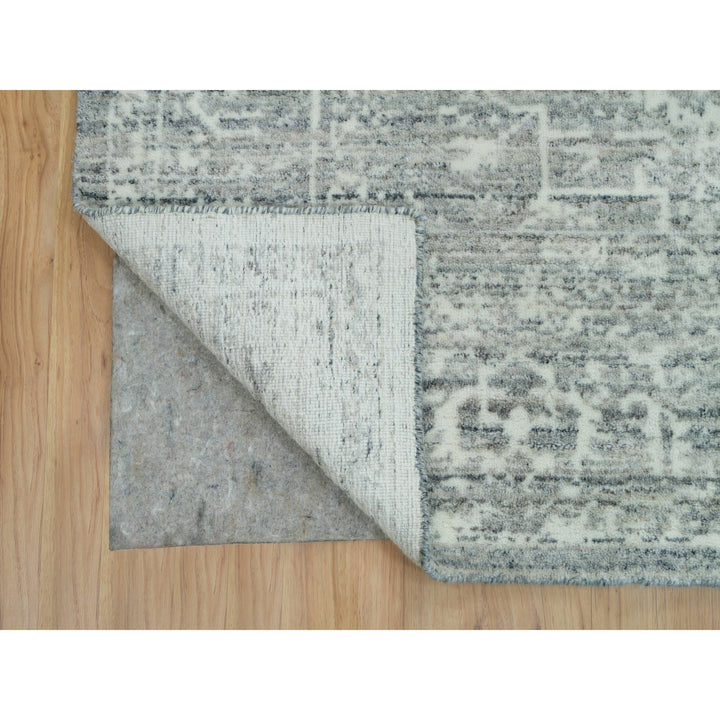 8'11" x 12'0" New Hand Loomed Grey Wool Rectangle Oriental Rug - MOA10265834