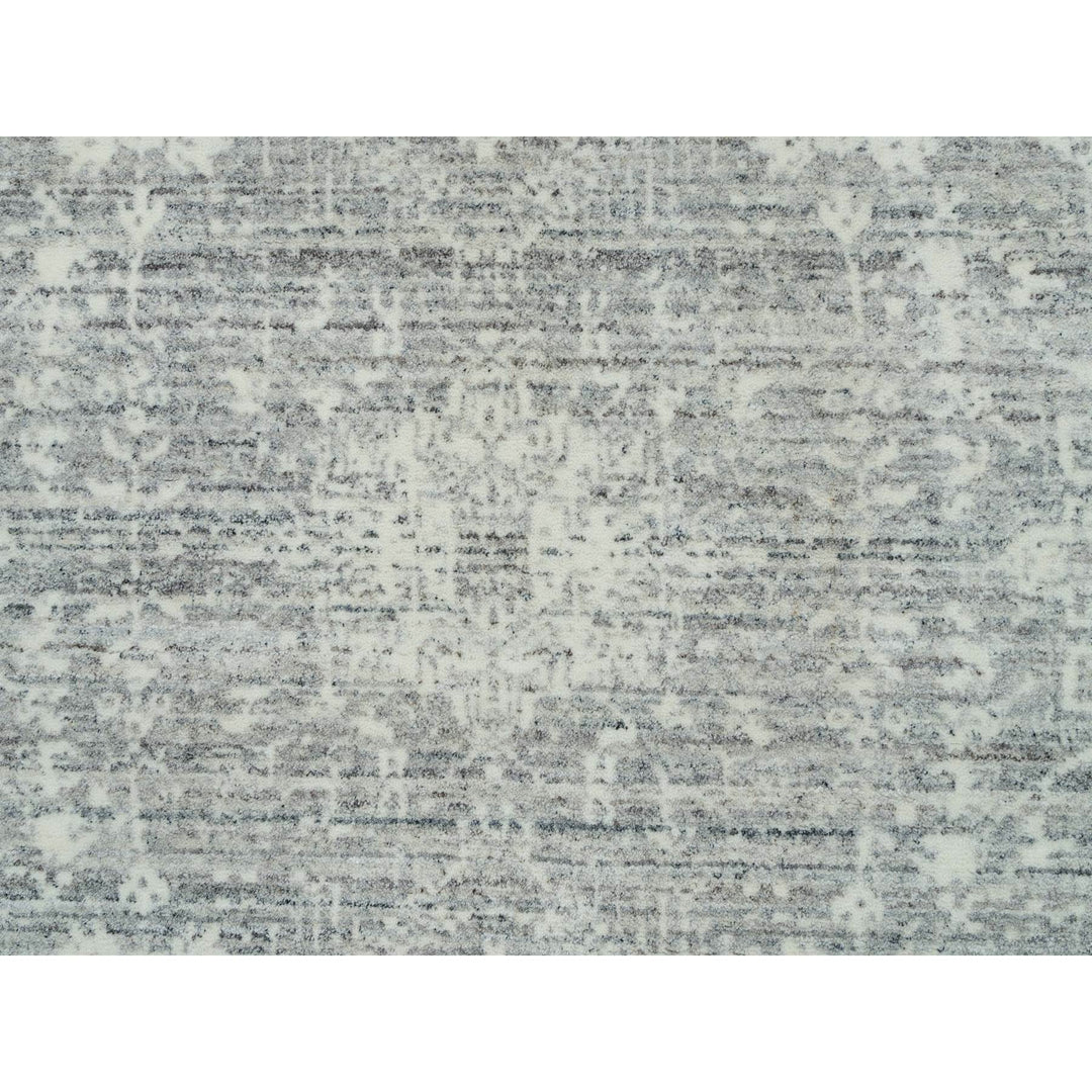 8'11" x 12'0" New Hand Loomed Grey Wool Rectangle Oriental Rug - MOA10265834