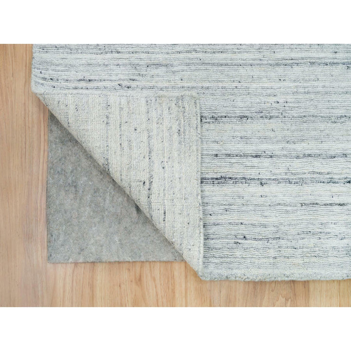 2'6" x 15'9" New Hand Loomed Grey Wool Runner Oriental Rug - MOA10265839