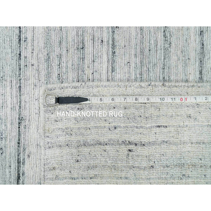 2'6" x 15'9" New Hand Loomed Grey Wool Runner Oriental Rug - MOA10265839