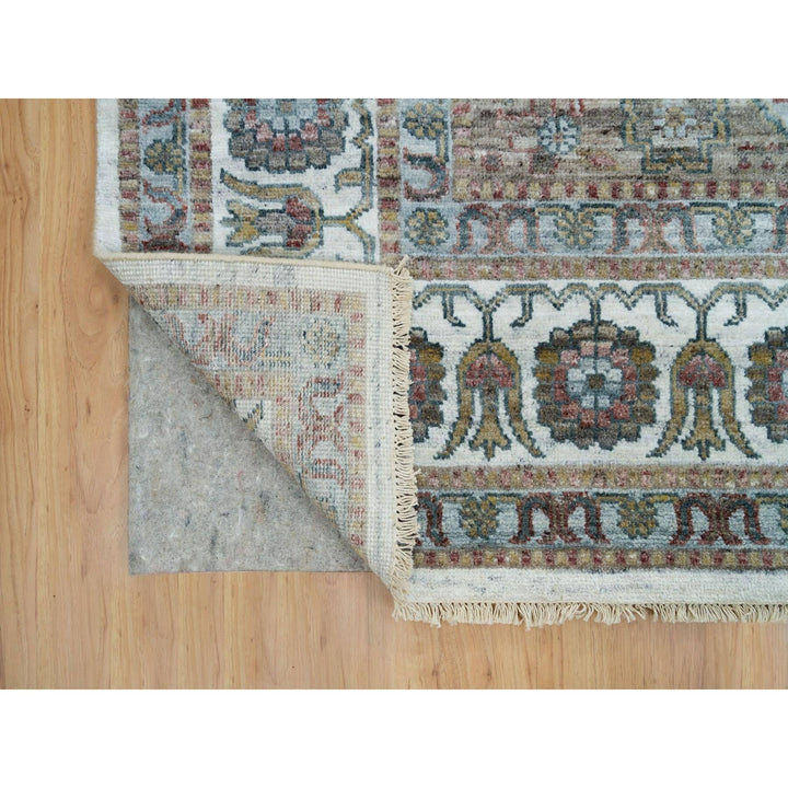 8'10" x 11'10" New Hand Knotted Ivory Wool Rectangle Oriental Rug - MOA10265856