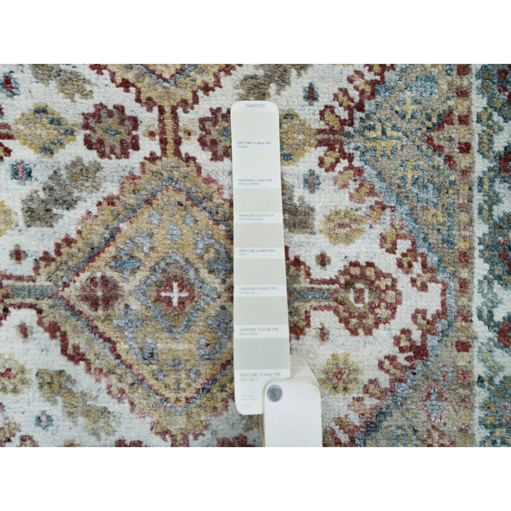 2'6" x 14'1" New Hand Knotted Ivory Wool Runner Oriental Rug - MOA10265865