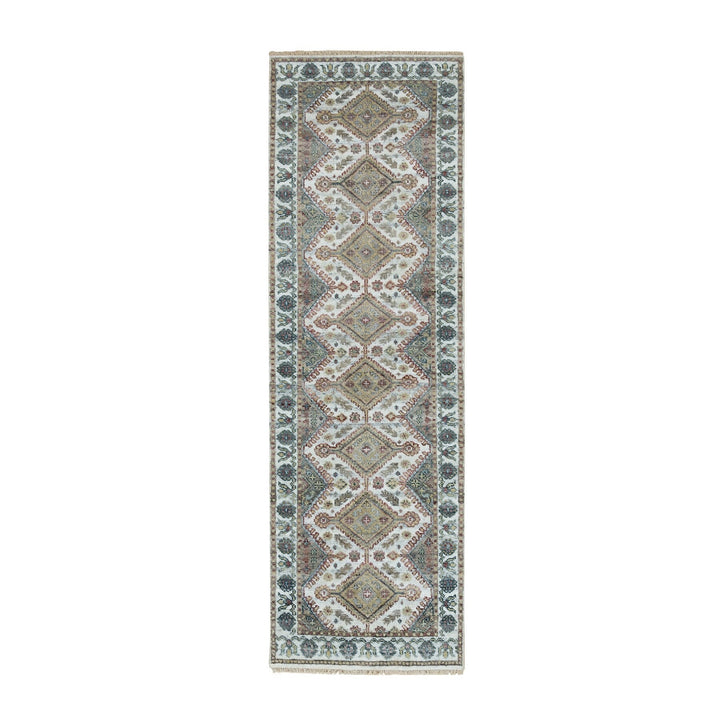 2'7" x 8'0" New Hand Knotted Ivory Wool Runner Oriental Rug - MOA10265866