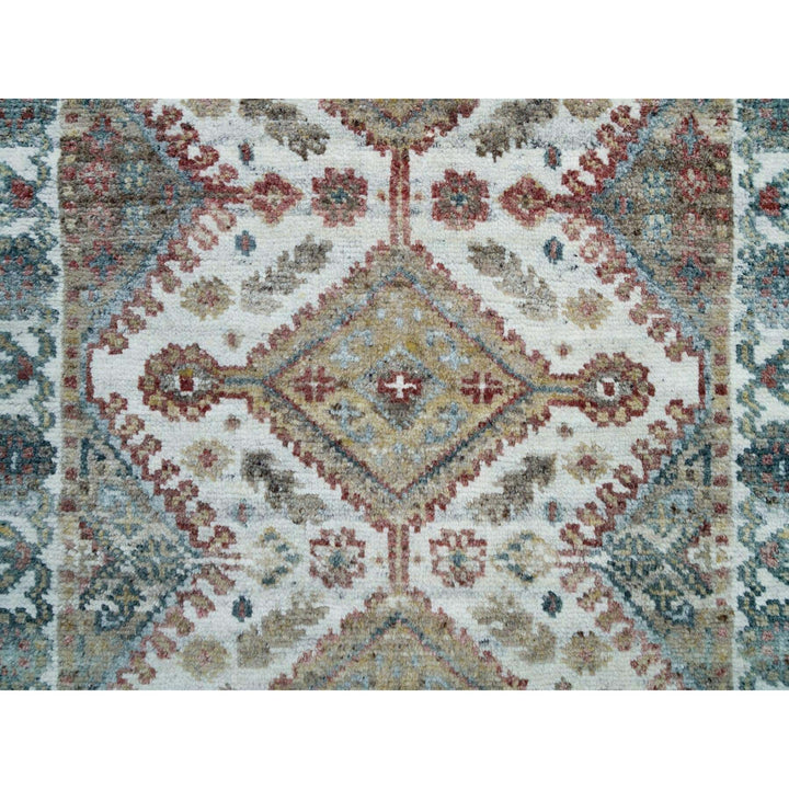 2'6" x 9'9" New Hand Knotted Ivory Wool Runner Oriental Rug - MOA10265867