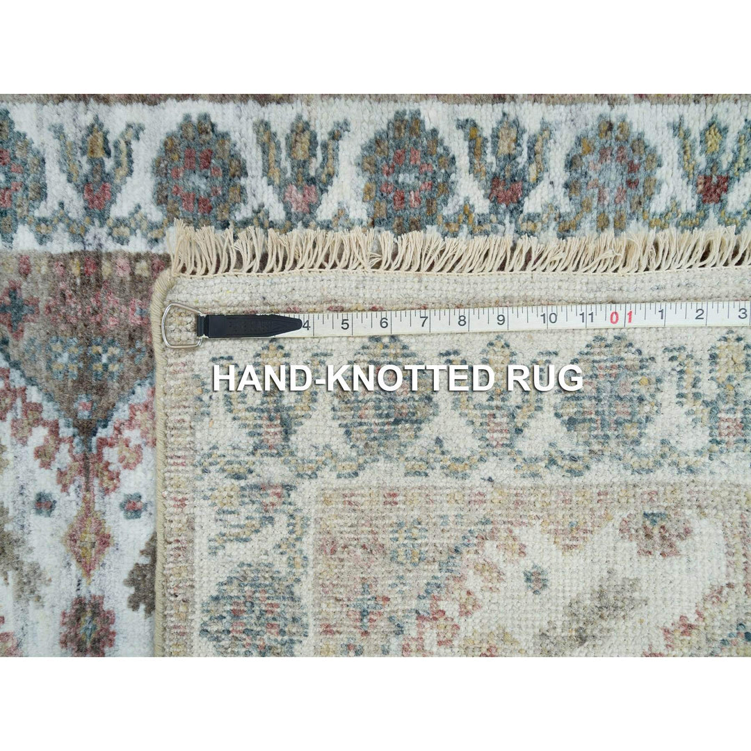 2'6" x 9'9" New Hand Knotted Ivory Wool Runner Oriental Rug - MOA10265867