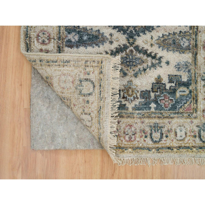 2'6" x 17'10" New Hand Knotted Ivory Wool Runner Oriental Rug - MOA10265884