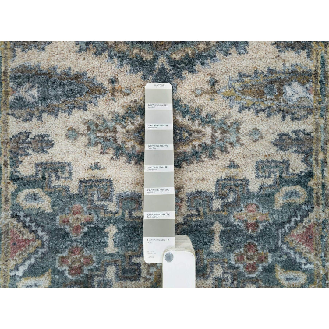 2'6" x 17'10" New Hand Knotted Ivory Wool Runner Oriental Rug - MOA10265884