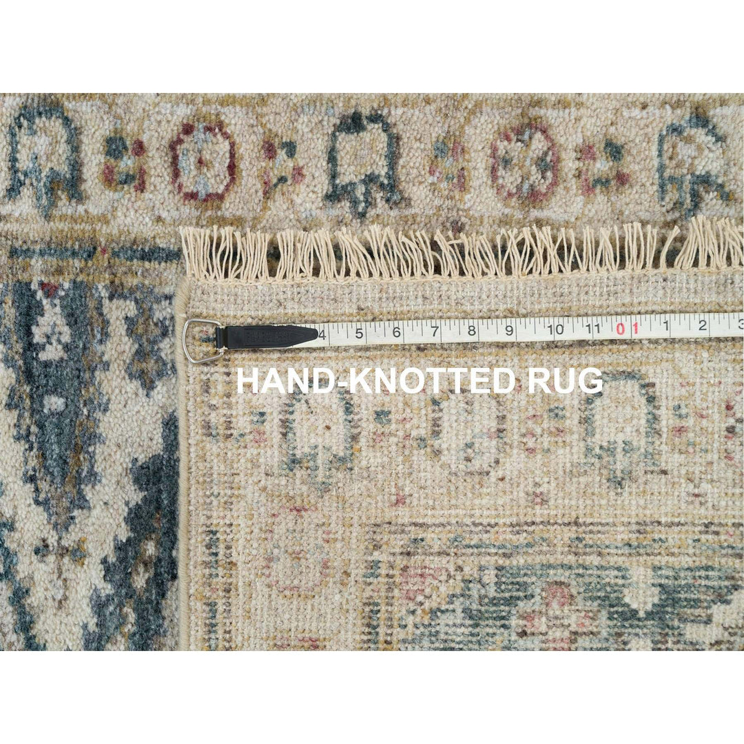 2'6" x 17'10" New Hand Knotted Ivory Wool Runner Oriental Rug - MOA10265884