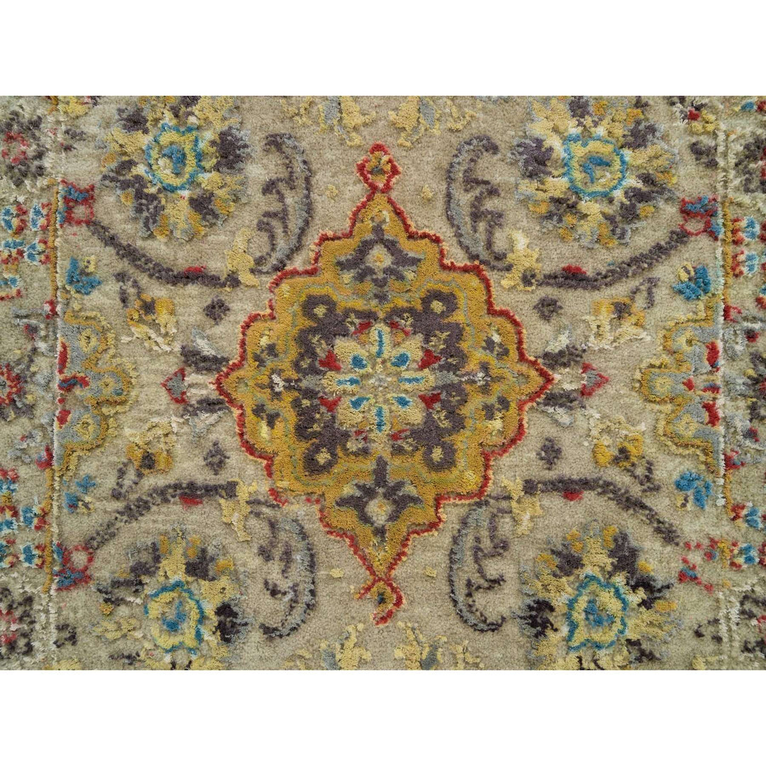 2'0" x 3'0" New Hand Knotted Beige Cotton Rectangle Oriental Rug - MOA10265885