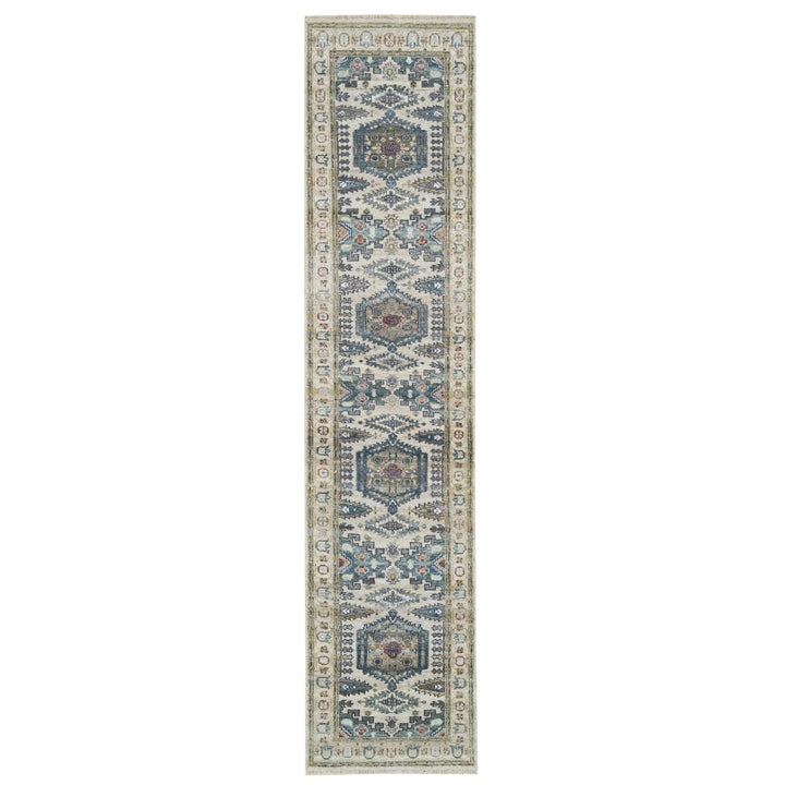 2'6" x 11'8" New Hand Knotted Ivory Wool Runner Oriental Rug - MOA10265893