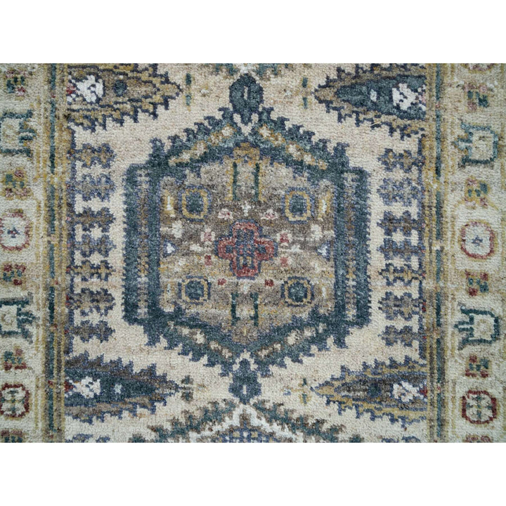 2'6" x 11'8" New Hand Knotted Ivory Wool Runner Oriental Rug - MOA10265893