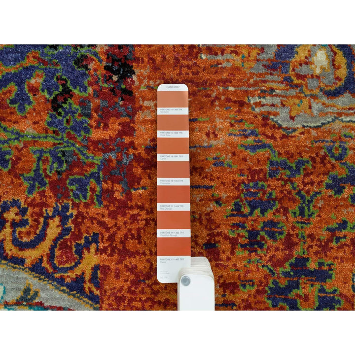 9'2" x 12'0" New Hand Knotted Orange Wool Rectangle Oriental Rug - MOA10265896