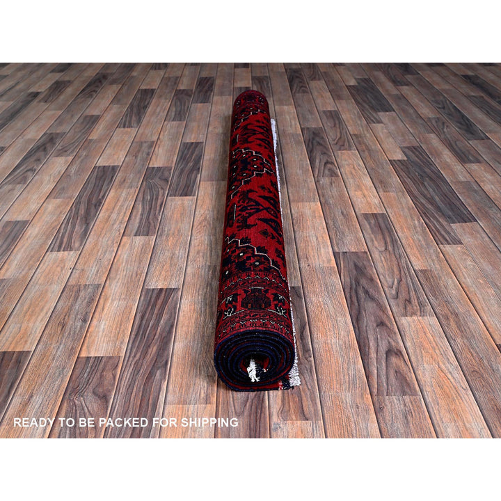 4'11" x 6'3" New Hand Knotted Red Wool Rectangle Oriental Rug - MOA102658