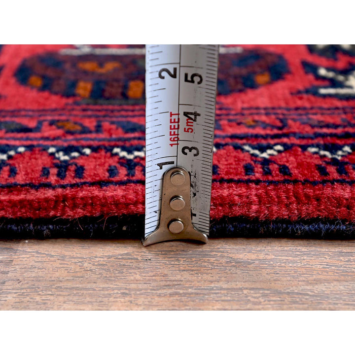 4'11" x 6'3" New Hand Knotted Red Wool Rectangle Oriental Rug - MOA102658