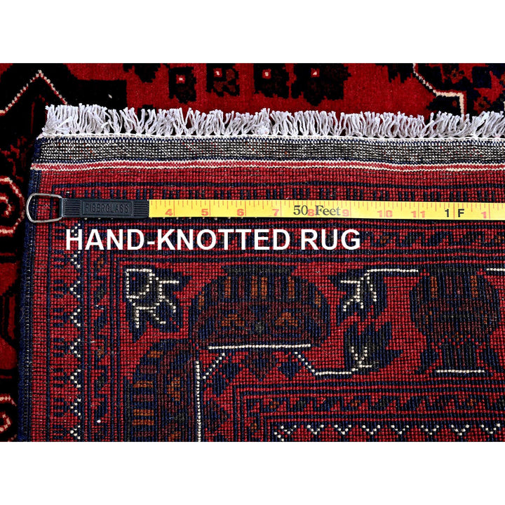4'11" x 6'3" New Hand Knotted Red Wool Rectangle Oriental Rug - MOA102658