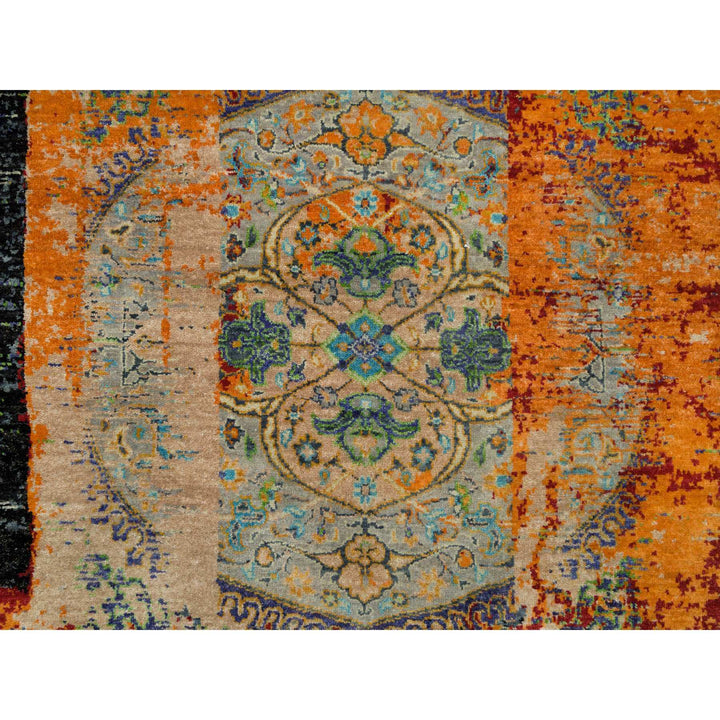 4'1" x 6'0" New Hand Knotted Orange Wool Rectangle Oriental Rug - MOA10265914