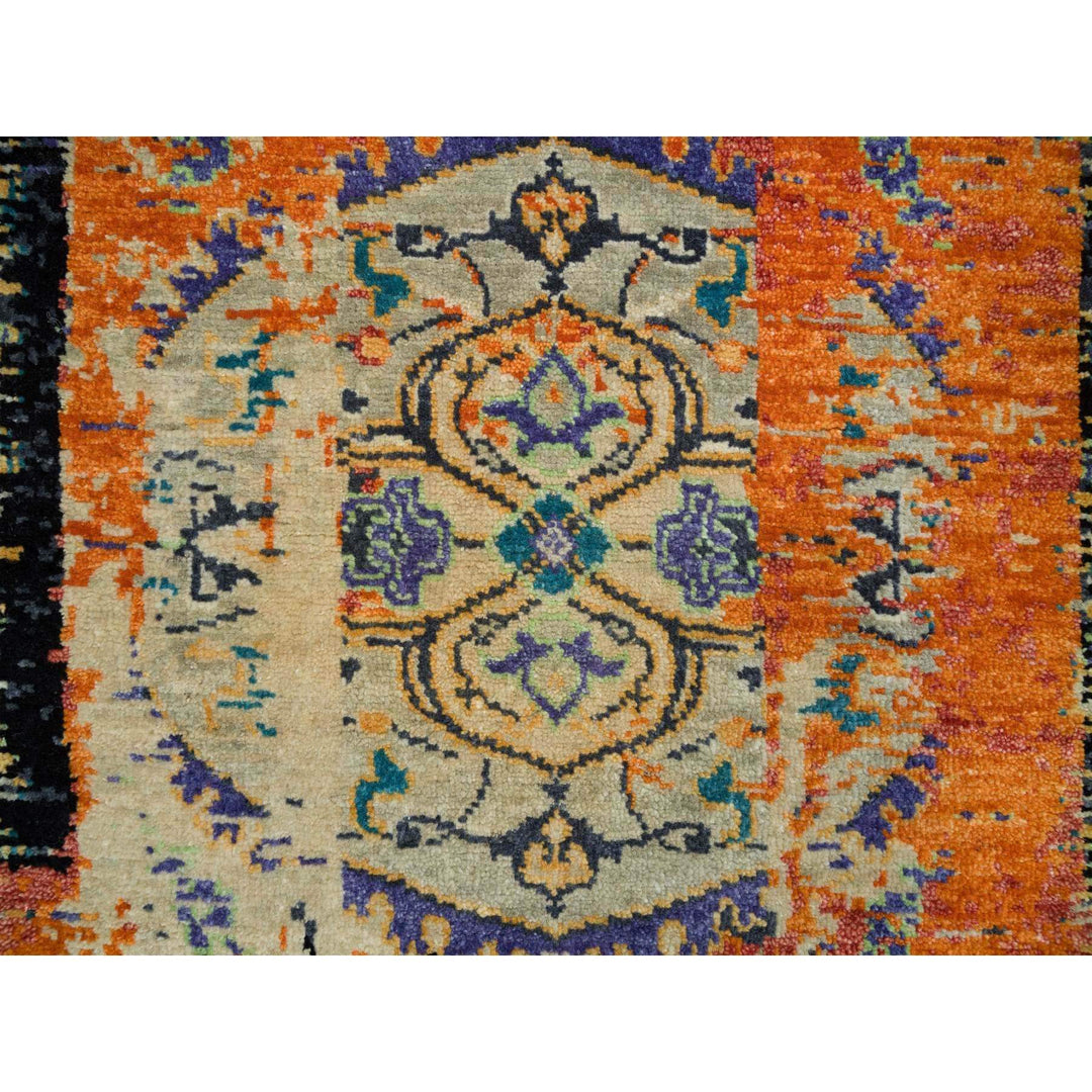 2'2" x 3'1" New Hand Knotted Orange Cotton Rectangle Oriental Rug - MOA10265918