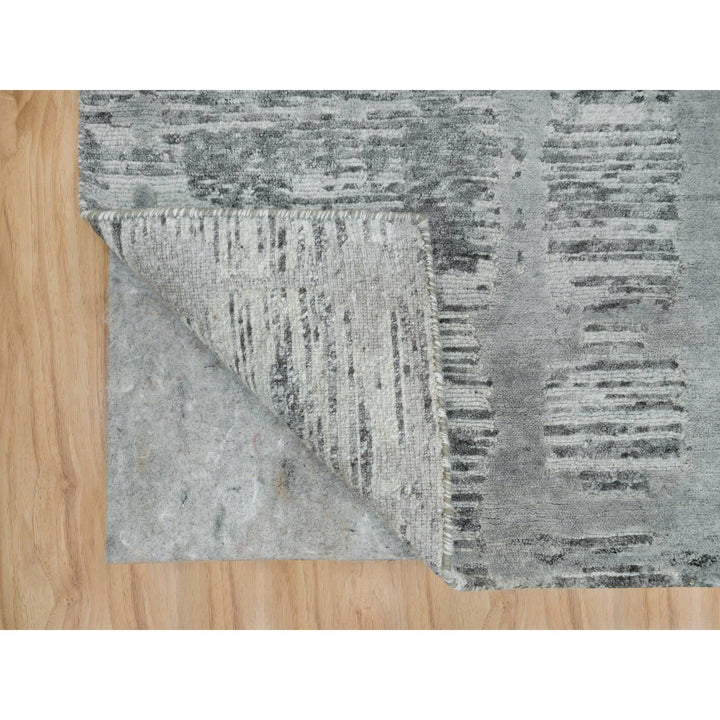 3'0" x 5'1" New Hand Knotted Grey Wool Rectangle Oriental Rug - MOA10265961