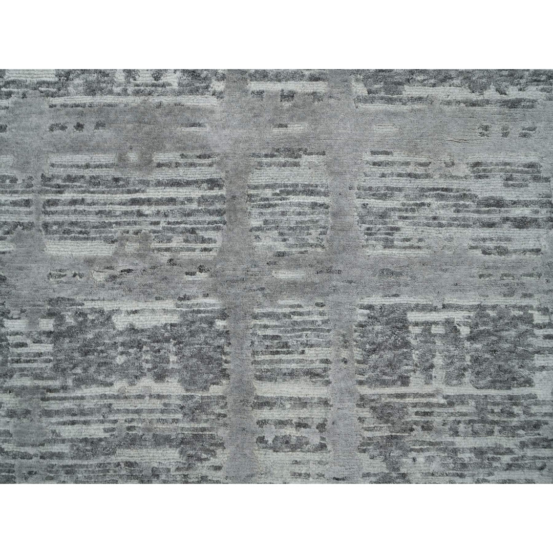 3'0" x 5'1" New Hand Knotted Grey Wool Rectangle Oriental Rug - MOA10265961