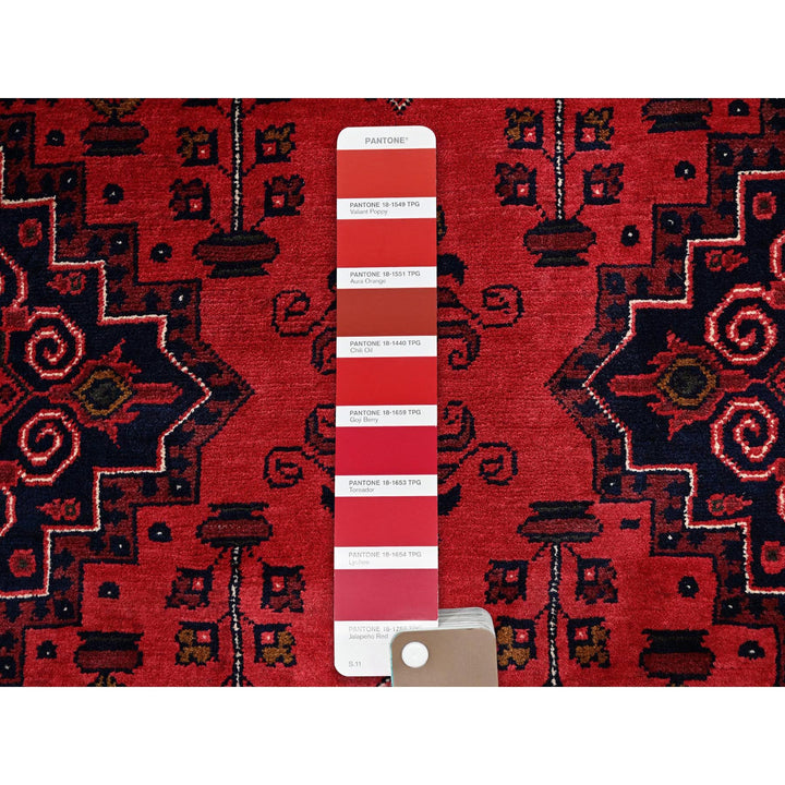 5'3" x 6'11" New Hand Knotted Red Wool Rectangle Oriental Rug - MOA102659