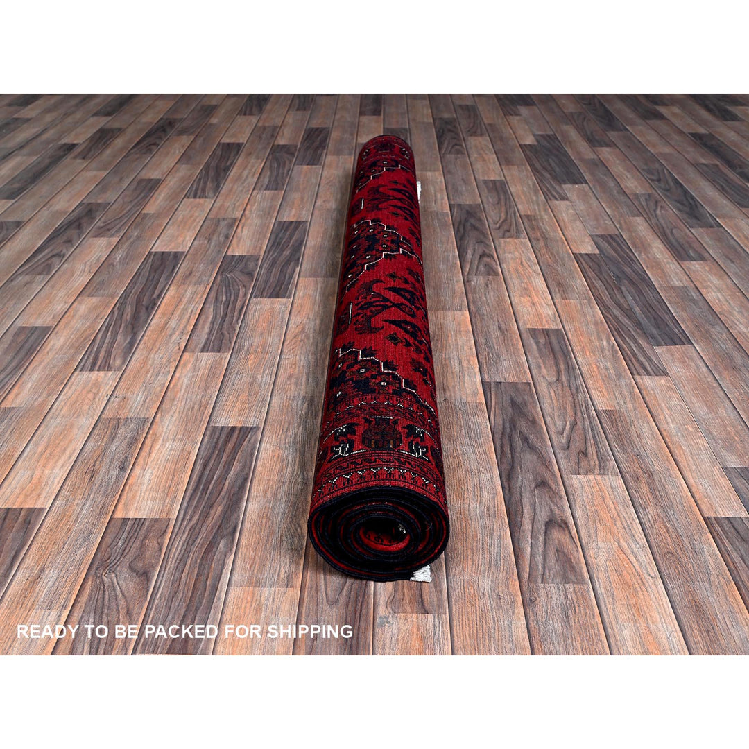 5'3" x 6'11" New Hand Knotted Red Wool Rectangle Oriental Rug - MOA102659