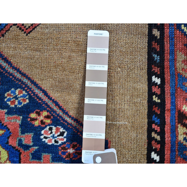 3'9" x 12'2" Vintage Hand Knotted Brown Wool Runner Oriental Rug - MOA10266185