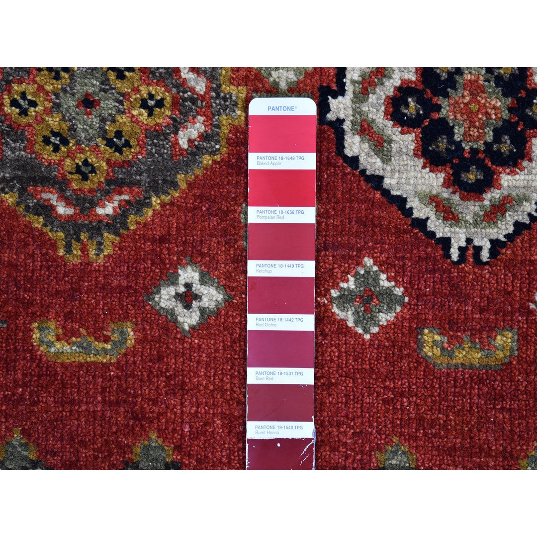 3'2" x 10'0" New Hand Knotted Red Wool Runner Oriental Rug - MOA10266190