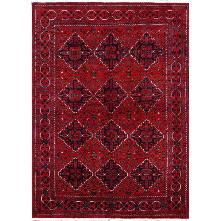 5'0" x 6'11" New Hand Knotted Red Wool Rectangle Oriental Rug - MOA102661