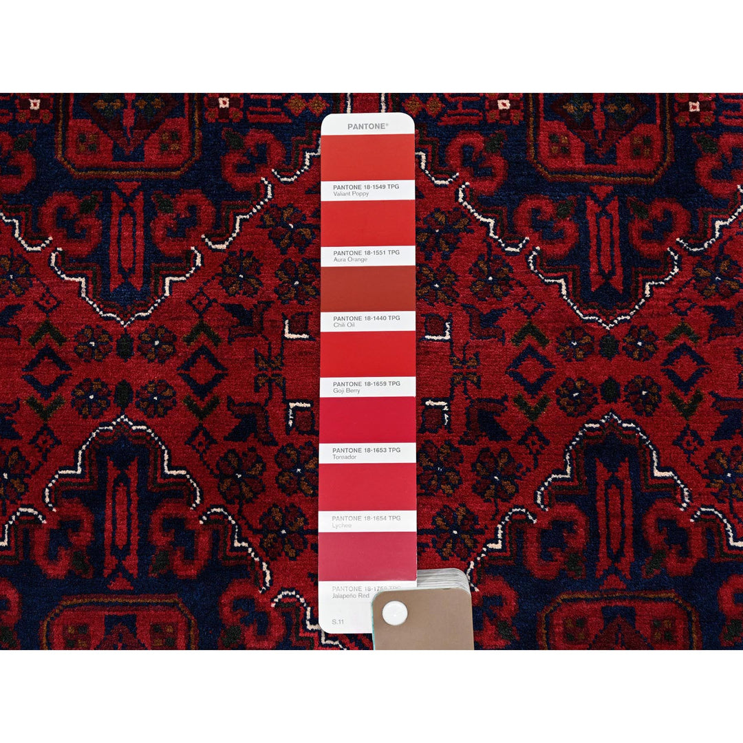 5'0" x 6'11" New Hand Knotted Red Wool Rectangle Oriental Rug - MOA102661